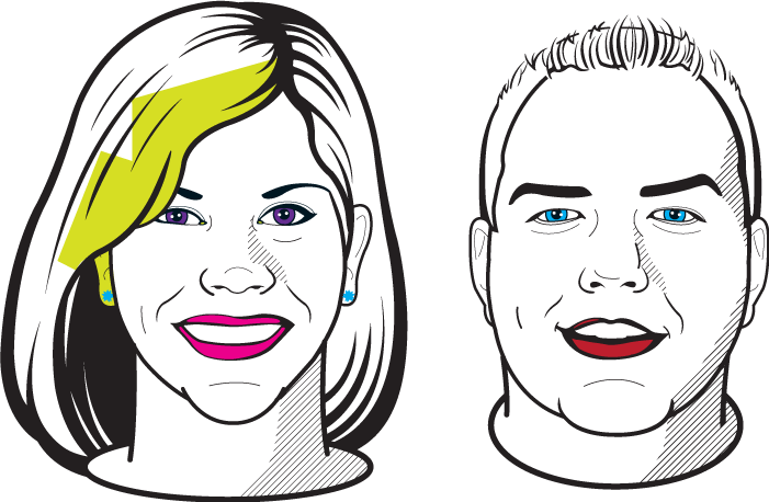 Mike and Christina illustration